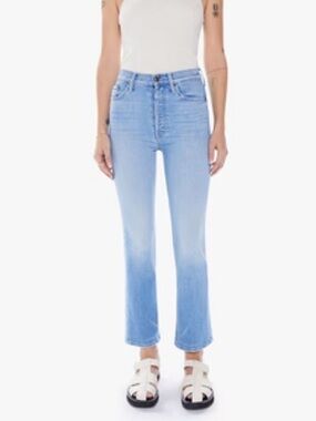 MOTHER Light Blue High-Rise Subtle Flare 34